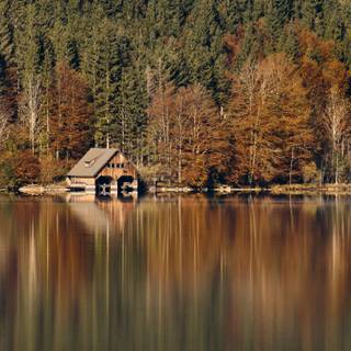 4k cabin autumn wallpaper