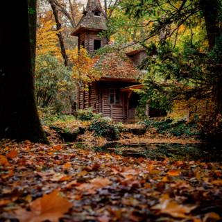 4k cabin autumn wallpaper