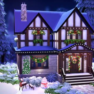Cozy Christmas cottage wallpaper