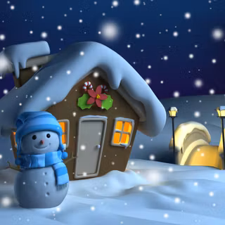 Cozy Christmas cottage wallpaper