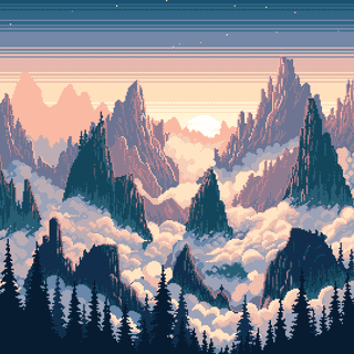 Cozy pixel art winter wallpaper