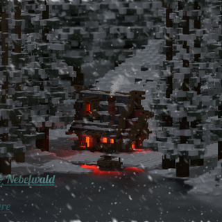 Cozy pixel art winter wallpaper