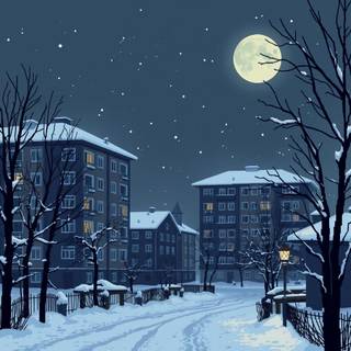 Cozy pixel art winter wallpaper