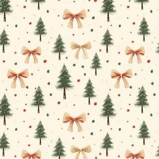 Christmas trees and bows wallpaper
