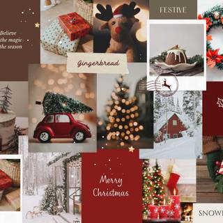 Warm Christmas collage wallpaper