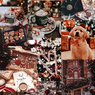 Warm Christmas collage wallpaper