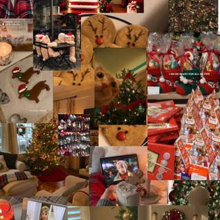Warm Christmas collage wallpaper