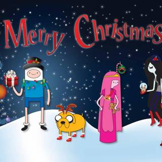 Cartoon Christmas laptop wallpaper