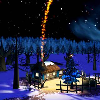 Cartoon Christmas laptop wallpaper