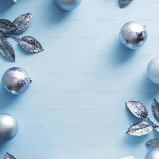 Silver and blue Christmas wallpaper