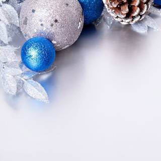 Silver and blue Christmas wallpaper