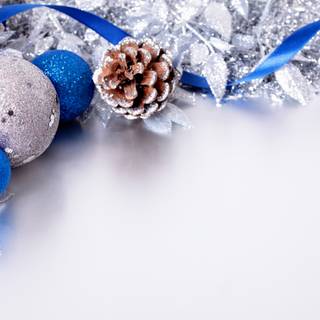 Silver and blue Christmas wallpaper