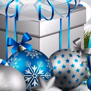 Silver and blue Christmas wallpaper