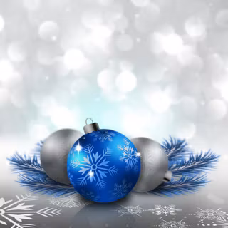 Silver and blue Christmas wallpaper