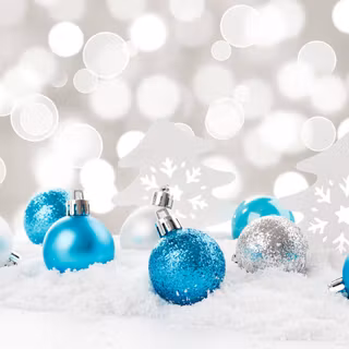 Silver and blue Christmas wallpaper