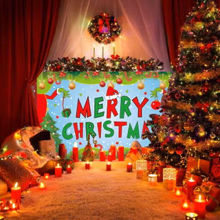 Merry Christmas banner wallpaper