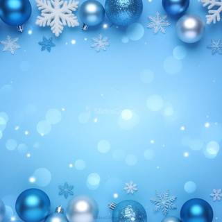 Silver and blue Christmas wallpaper