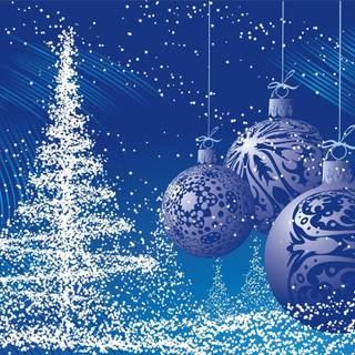 Silver and blue Christmas wallpaper
