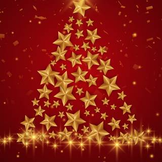 Christmas gold and red wallpaper