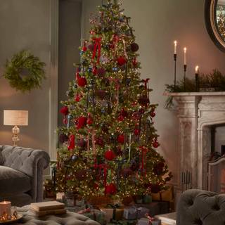 Christmas trees and bows wallpaper