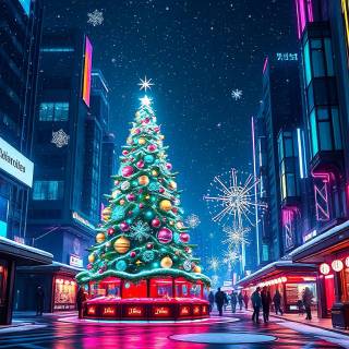 Christmas futuristic wallpaper
