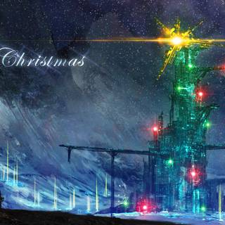 Christmas futuristic wallpaper