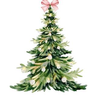 Christmas trees and bows wallpaper
