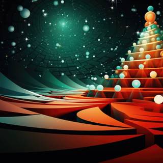 Christmas futuristic wallpaper