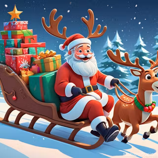 Cartoon Christmas laptop wallpaper