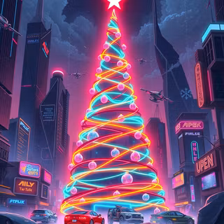 Christmas futuristic wallpaper