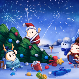 Cartoon Christmas laptop wallpaper