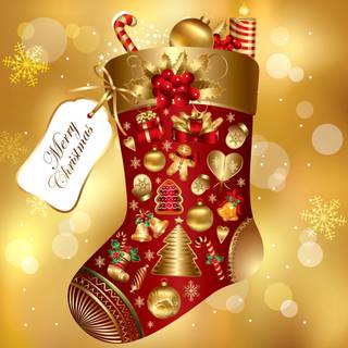 Christmas gold and red wallpaper