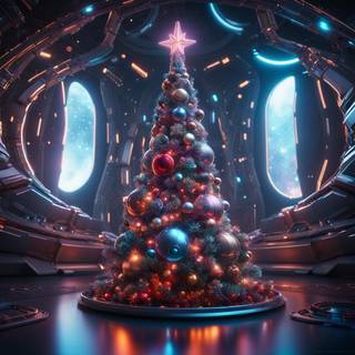 Christmas futuristic wallpaper
