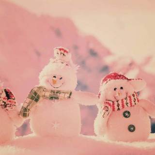 Cozy winter pink wallpaper