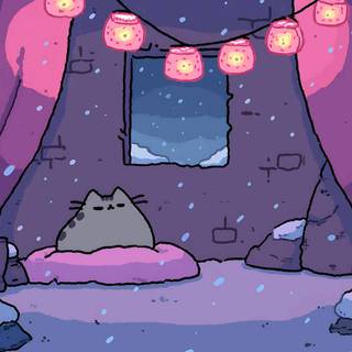 Cozy winter pink wallpaper