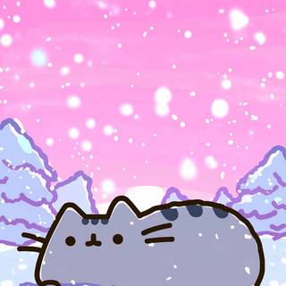 Cozy winter pink wallpaper