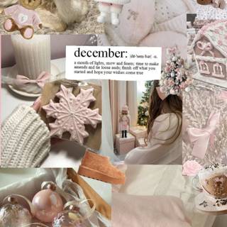 Cozy winter pink wallpaper