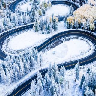 Winter road iPhone wallpaper
