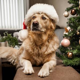 Christmas dog desktop wallpaper