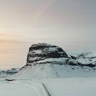 Winter road iPhone wallpaper