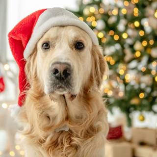 Christmas dog desktop wallpaper