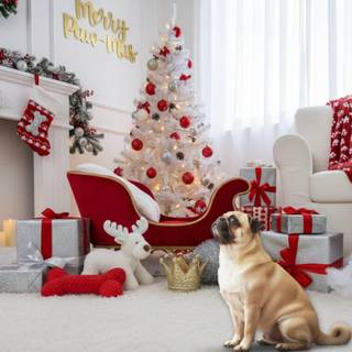 Christmas dog desktop wallpaper