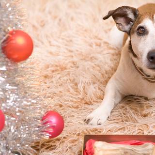 Christmas dog desktop wallpaper