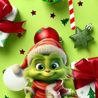 Christmas cute Grinch wallpaper