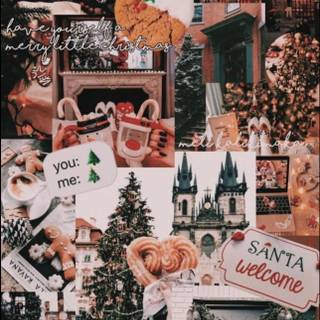 Christmas cute collage wallpaper