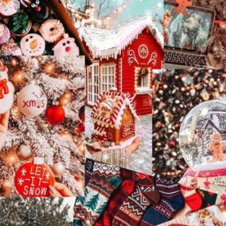 Christmas cute collage wallpaper