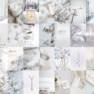 Christmas collage white wallpaper