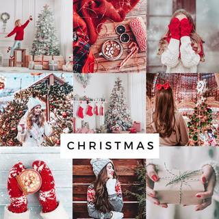Christmas collage white wallpaper