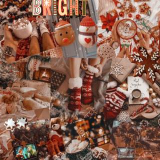 Christmas cute collage wallpaper