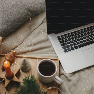 Christmas coffee laptop wallpaper